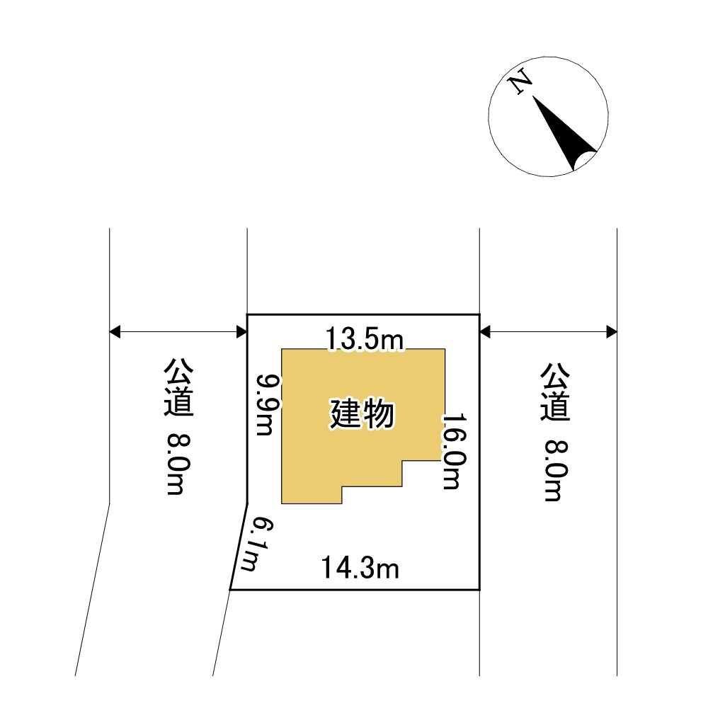 川東２１番　戸建て 間取図・土地図