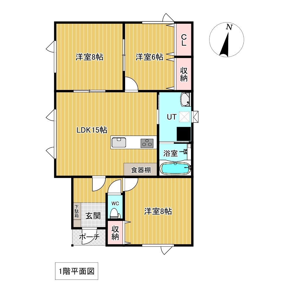 美山町南９丁目３６番　戸建て 間取図・土地図