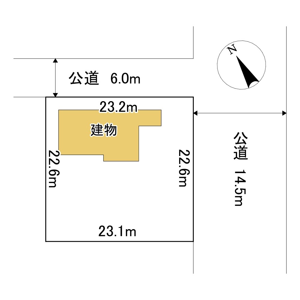 端野町二区４５１番　戸建て 間取図・土地図
