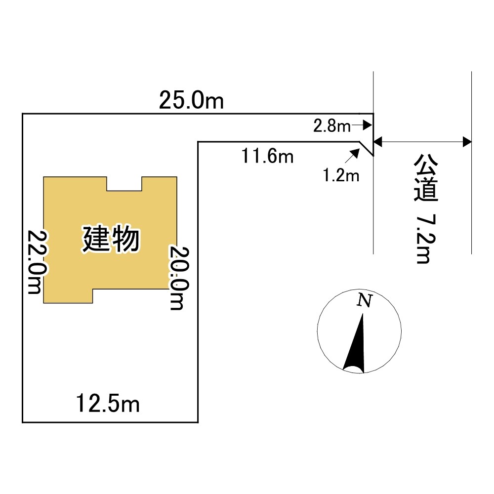 錦町１８０番　戸建て 間取図・土地図
