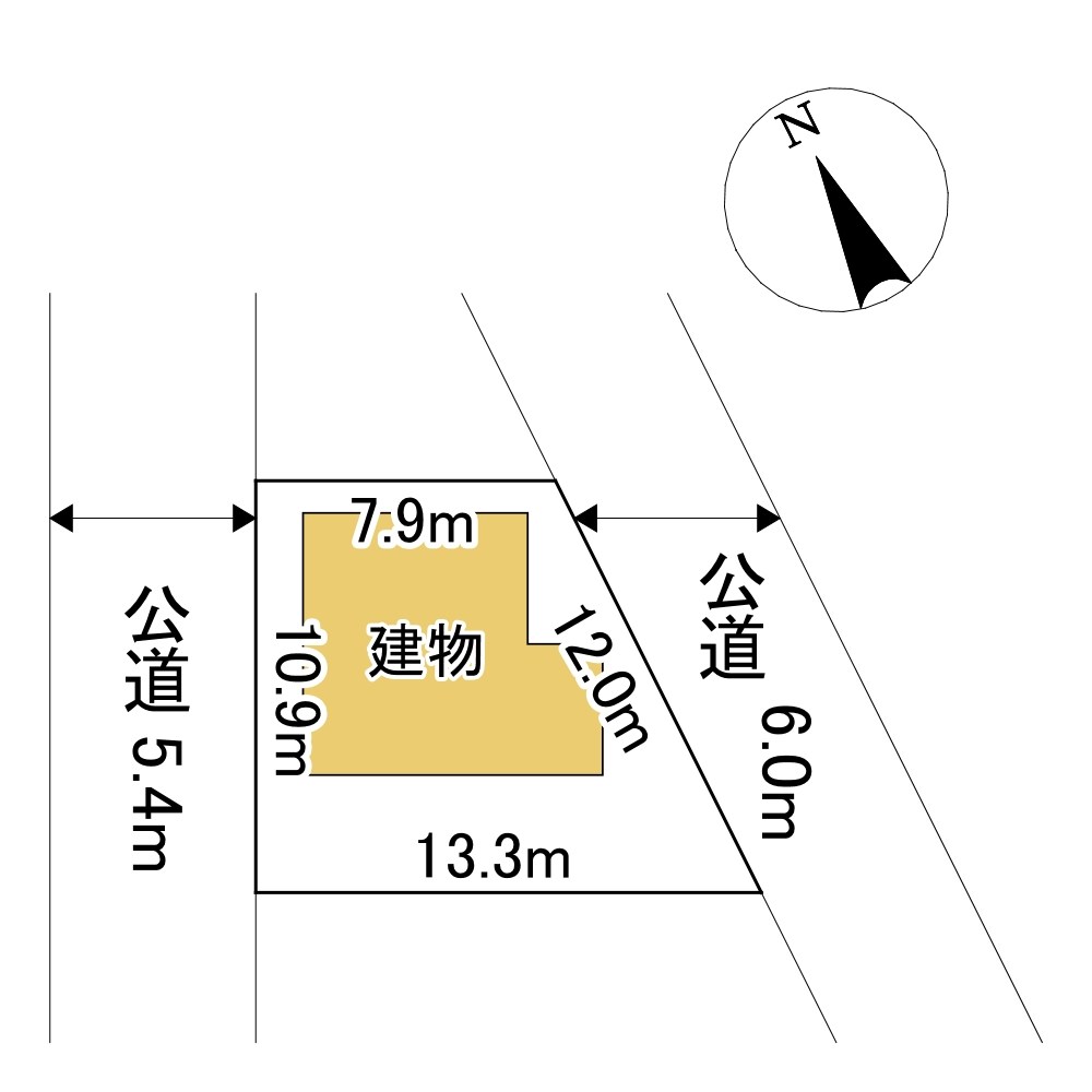 美幌町字仲町１丁目１２９番　土地 間取図・土地図