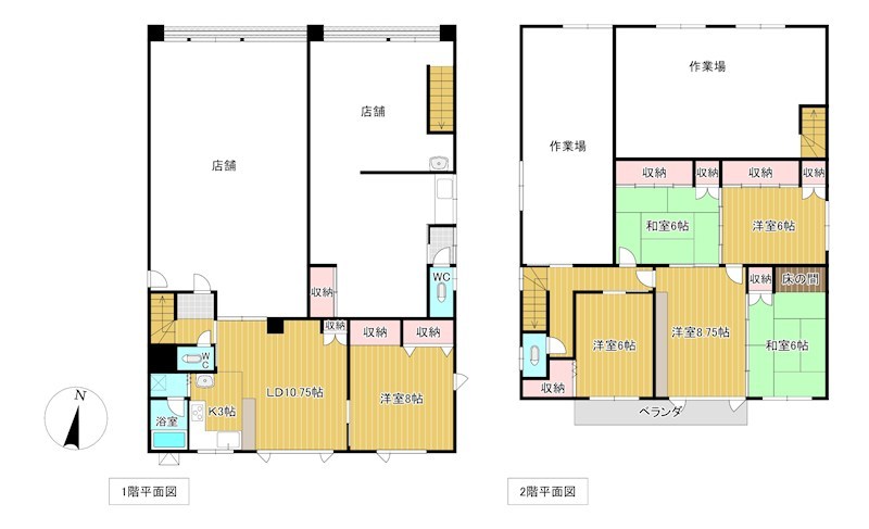 常盤町２丁目２７６番　住居付店舗 間取図・土地図