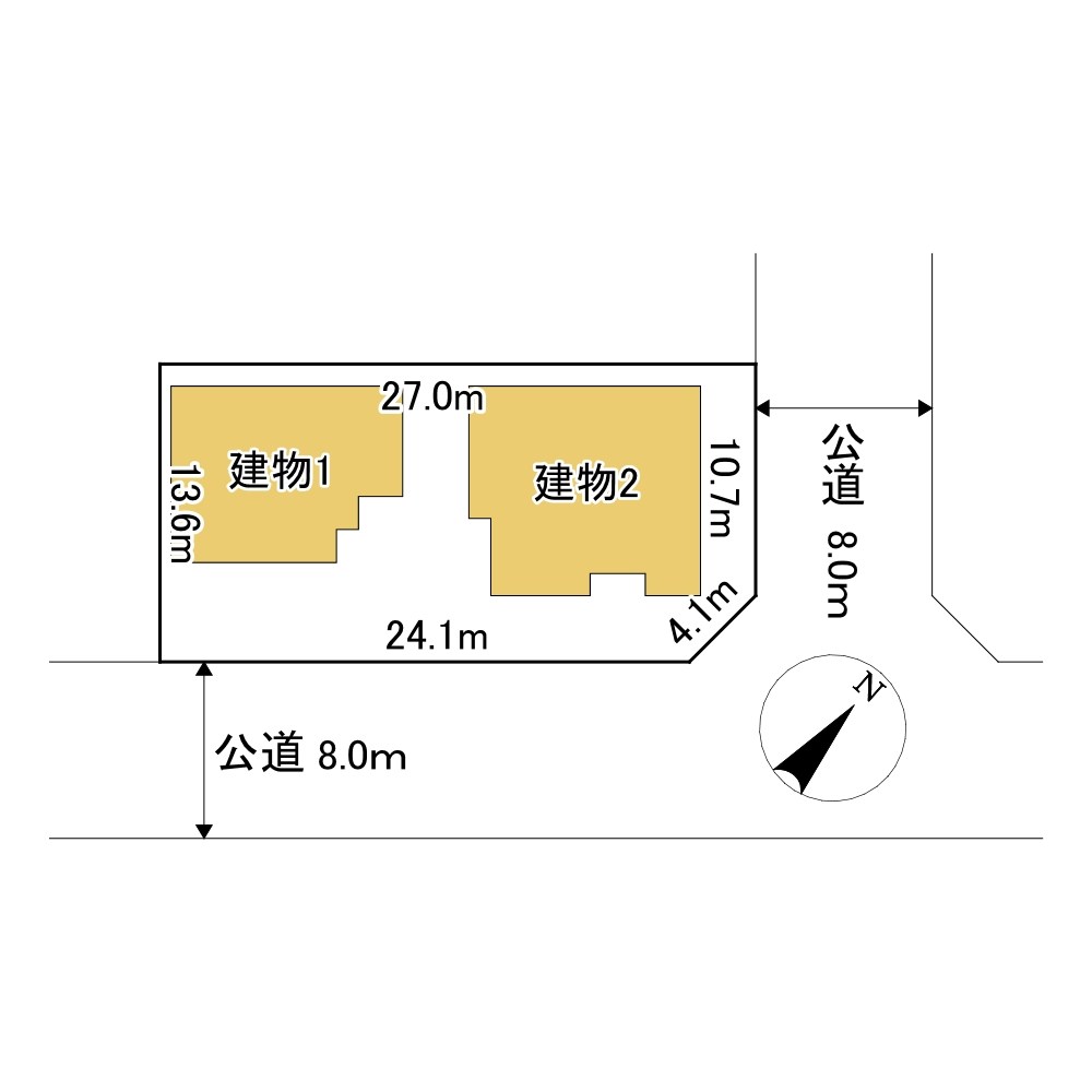 桜町５丁目３４番　戸建て 間取図・土地図