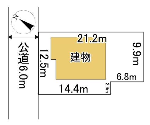 公園町１番　戸建て 間取図・土地図