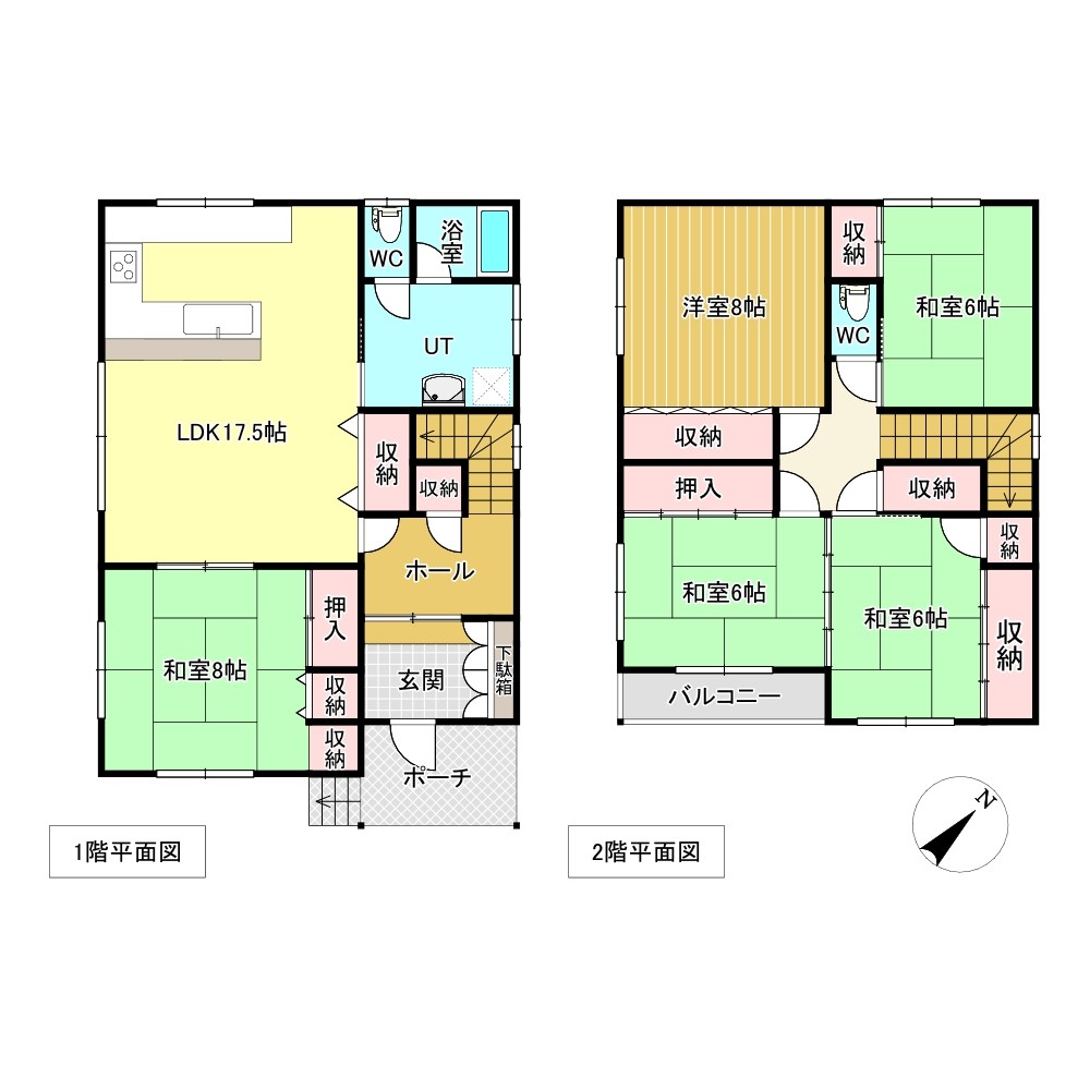 青葉町18番　戸建て 間取図・土地図