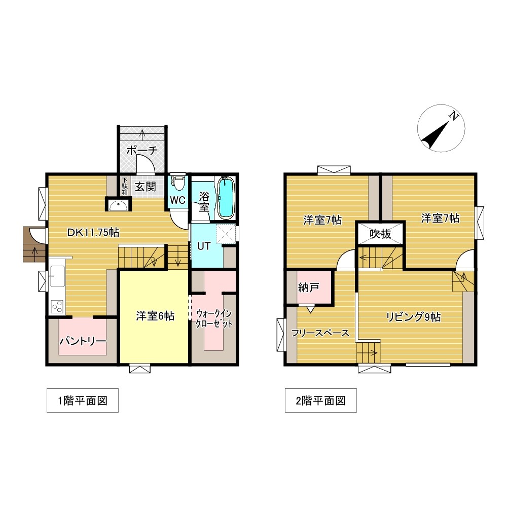 端野町端野７５番　戸建て 間取図・土地図