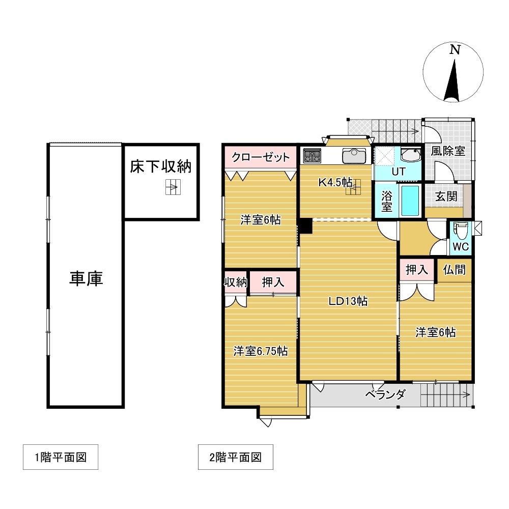 末広町３６６番　戸建て 間取図・土地図