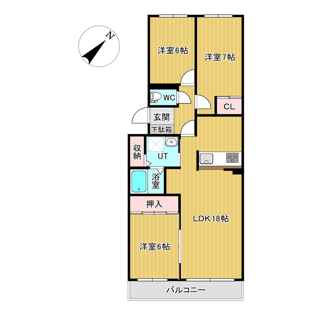 ロジェ学園通 間取図・土地図