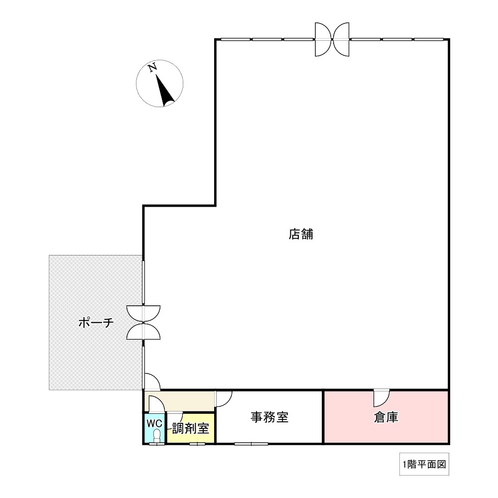 桜町５丁目１５番　店舗 間取図・土地図