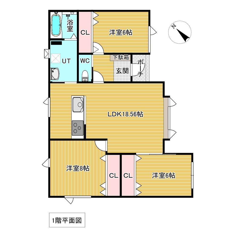 小泉２４４番　戸建て 間取図・土地図