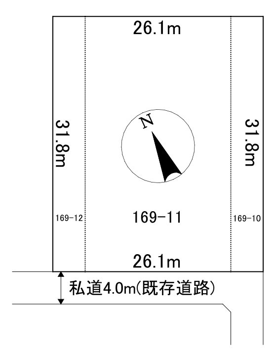 東陵町１６９番　土地 間取図・土地図