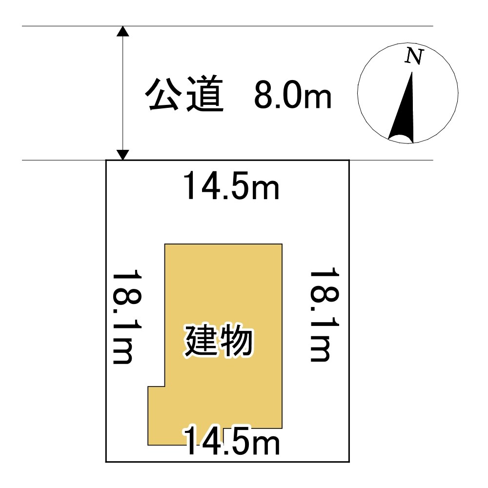 東三輪４丁目１６番　戸建て 間取図・土地図