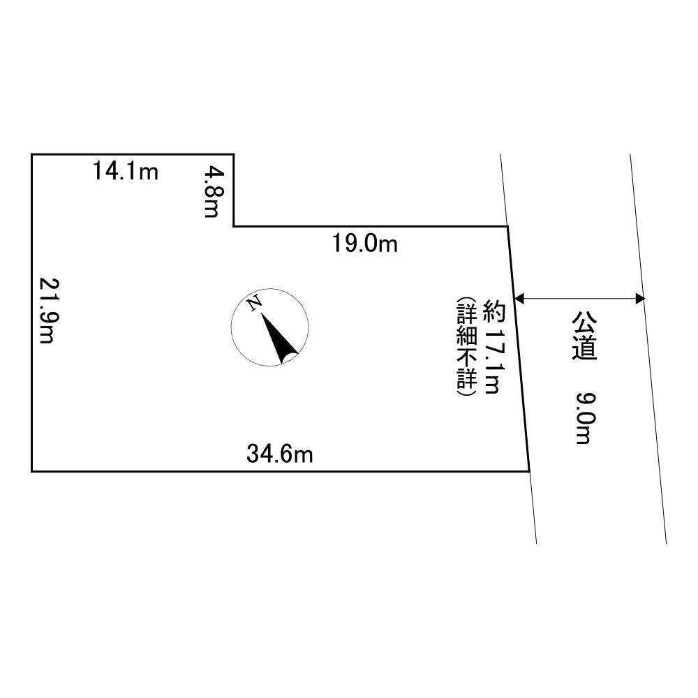 美幌町字東２条南２丁目１番　土地 間取図・土地図