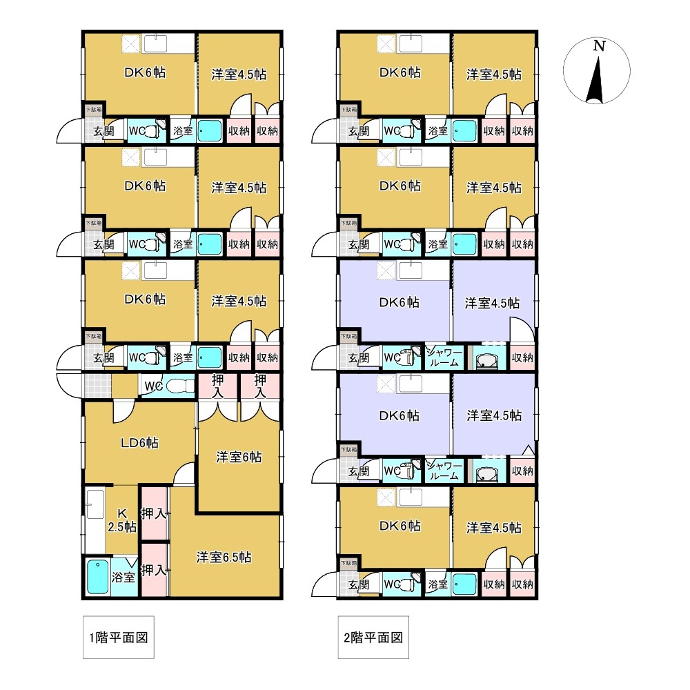 北進町４丁目２５６番　共同住宅 間取図・土地図