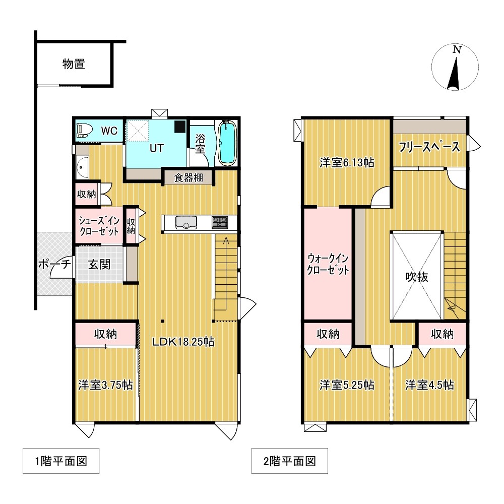 北進町１丁目３１番　戸建て 間取図・土地図