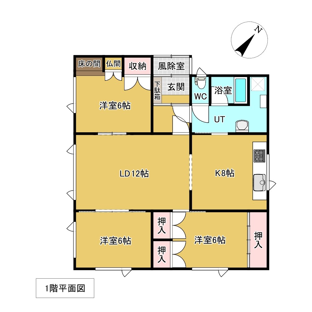 東陵町１３２番　戸建て 間取図・土地図