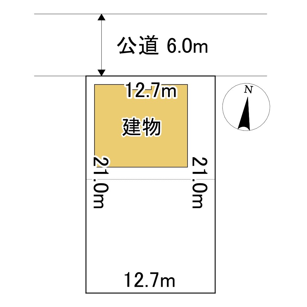 東三輪５丁目５番　戸建て 間取図・土地図