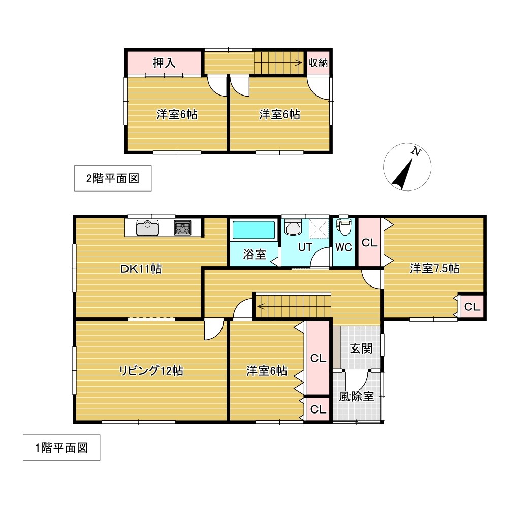 網走市駒場南１丁目９番　戸建て 間取図・土地図