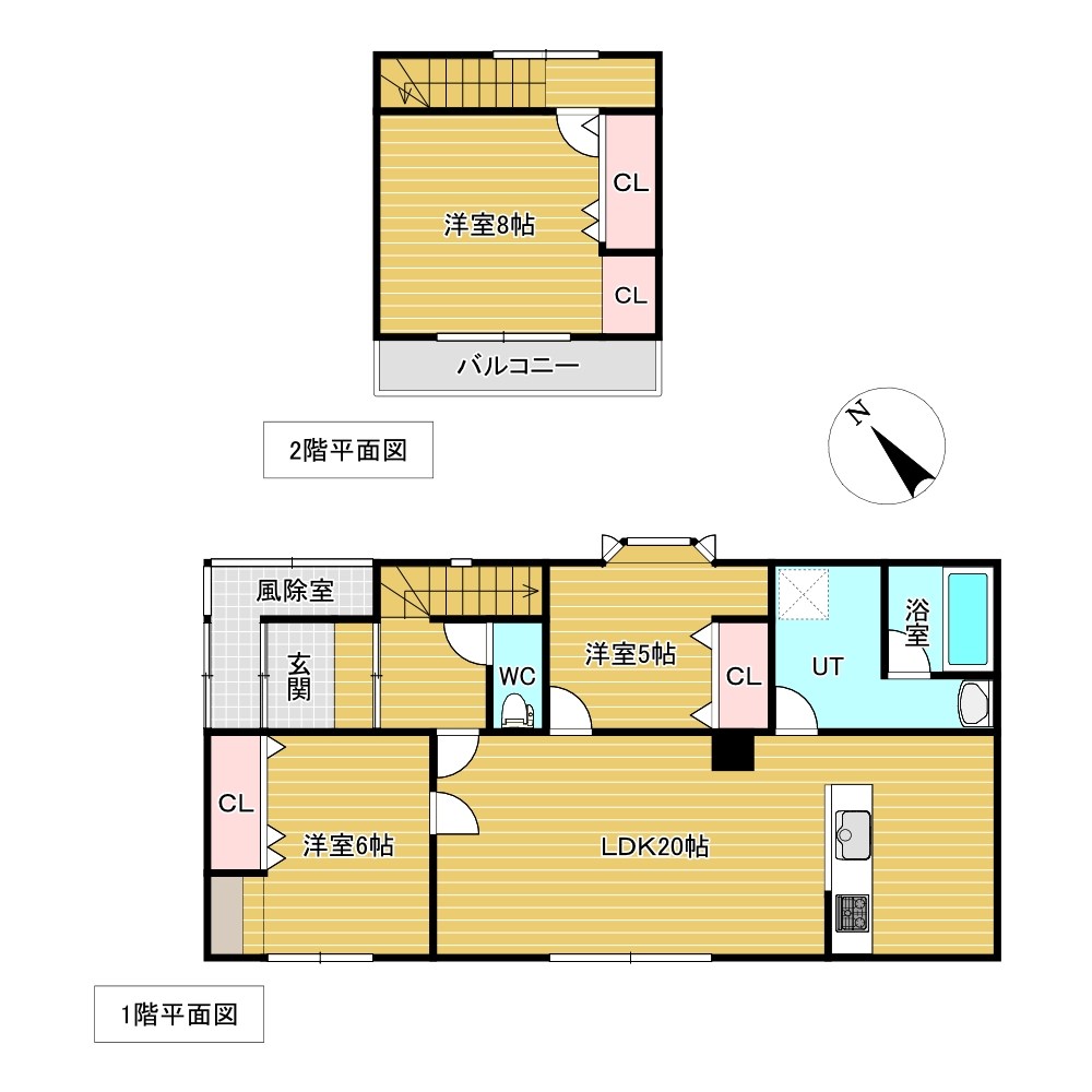 網走市駒場北４丁目３４番　戸建て 間取図・土地図