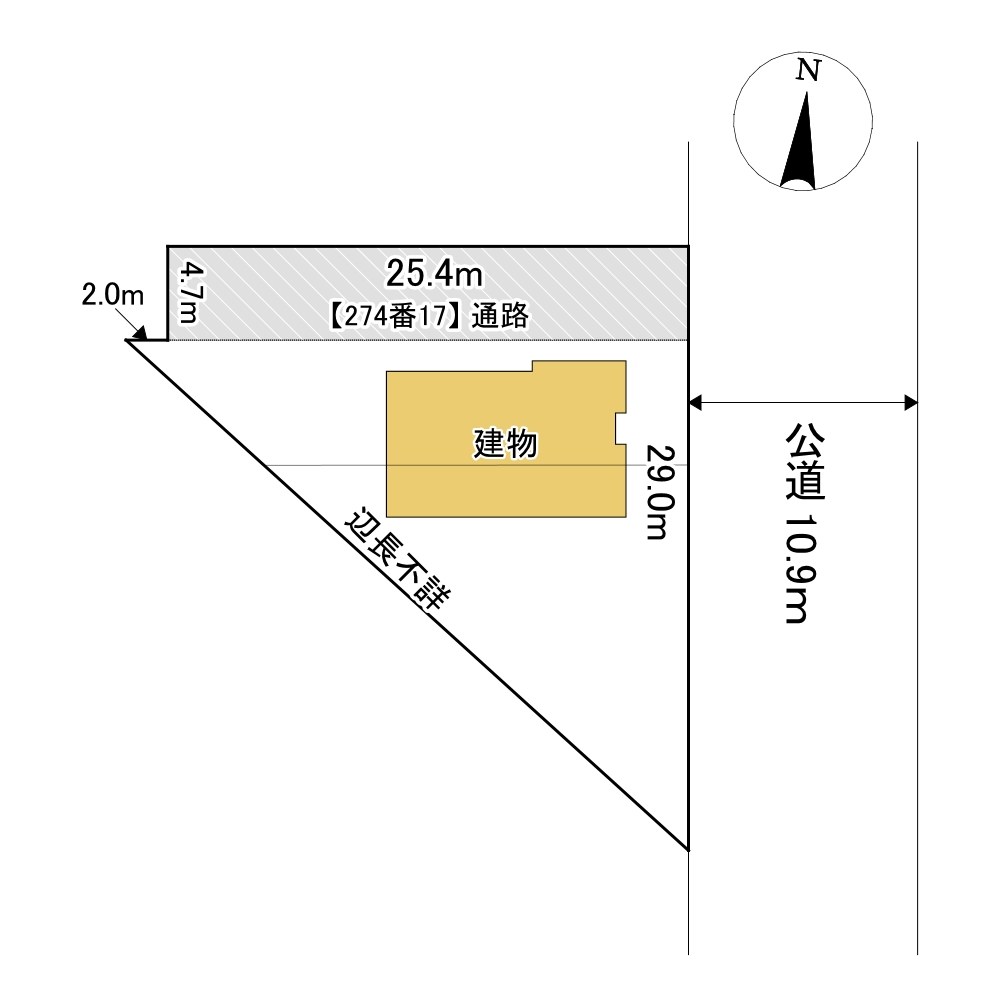 とん田西町２７４番　戸建て 間取図・土地図