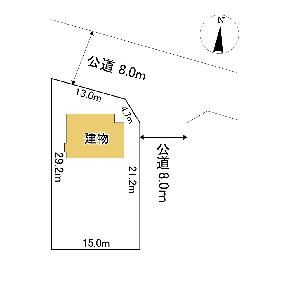 相内町２８９番　戸建て 間取図・土地図