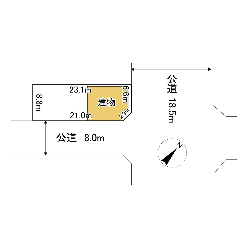 南仲町２丁目２１番　土地 間取図・土地図