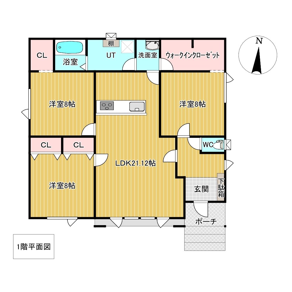 清見町７４番　戸建て 間取図・土地図