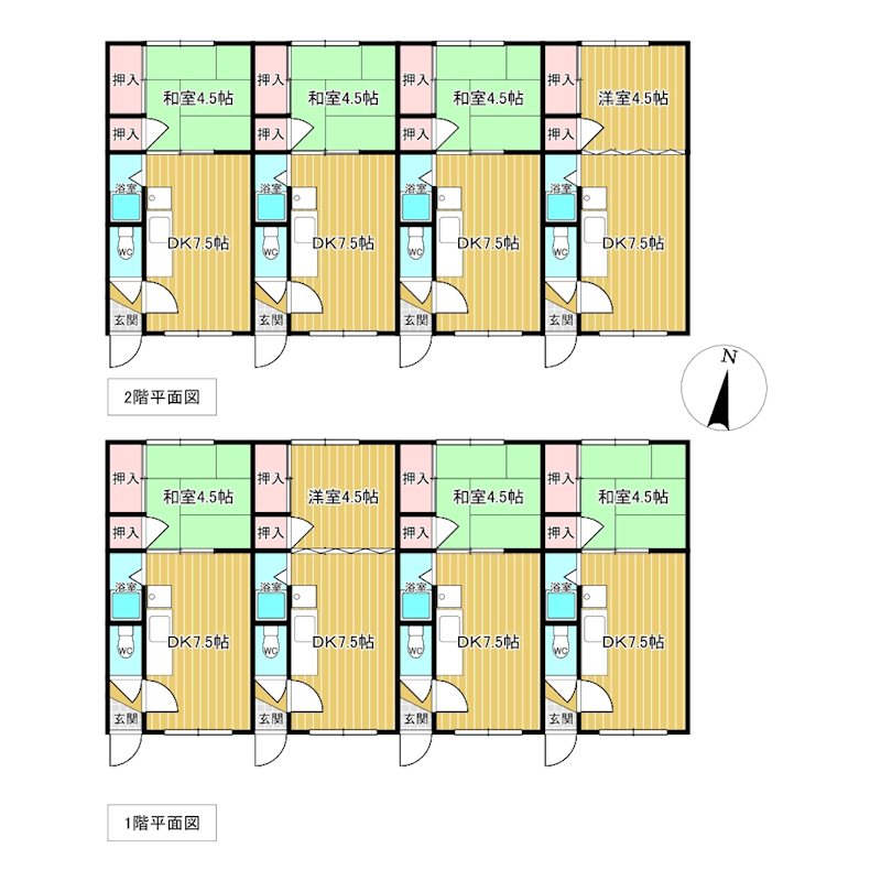 美山町南２丁目９番　共同住宅 間取図・土地図