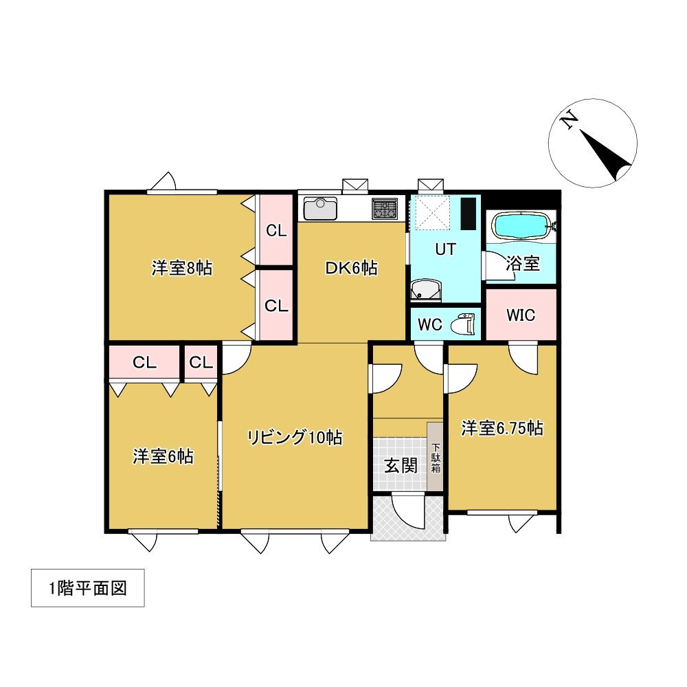 小泉３８９番　戸建て 間取図・土地図