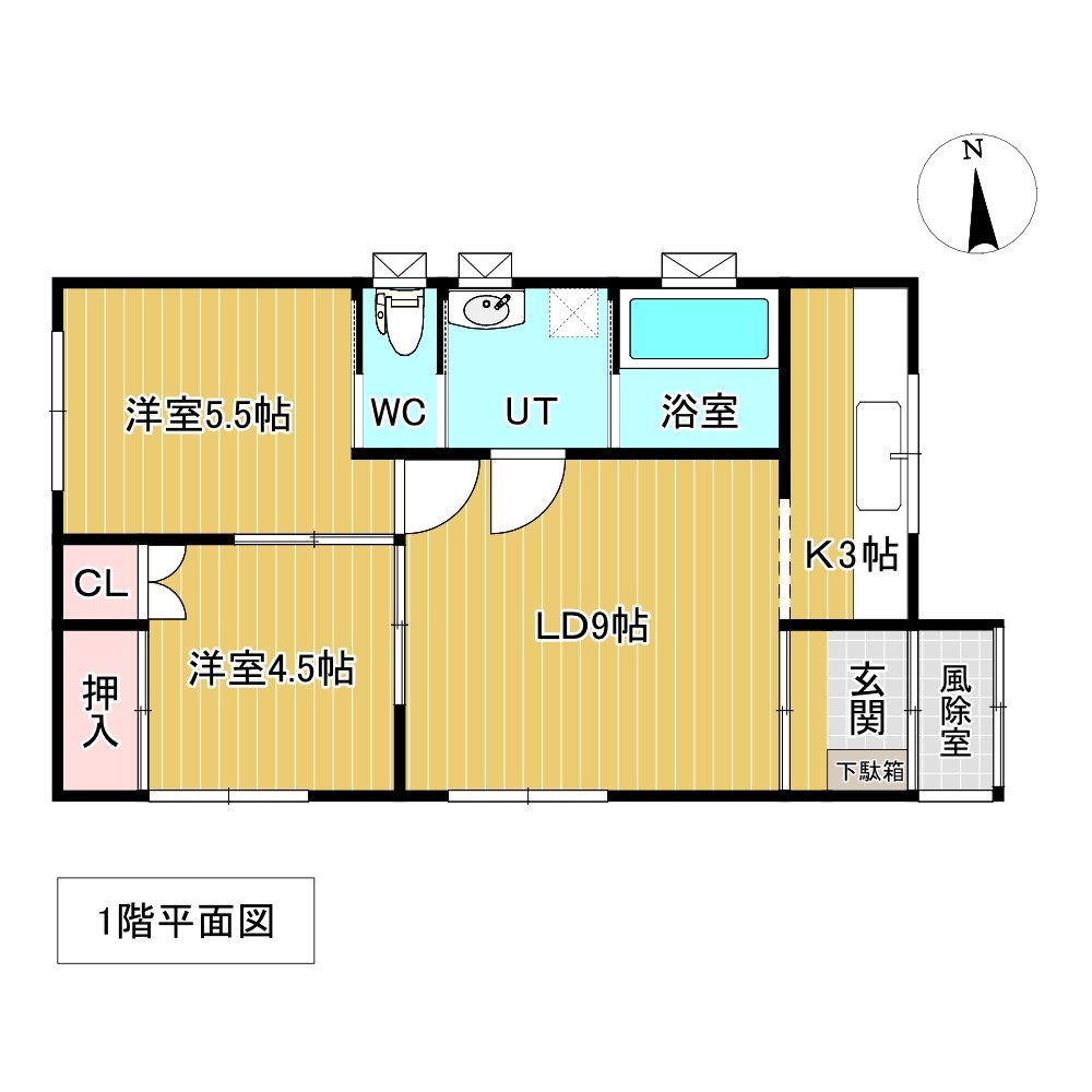 北進町１丁目２９番　戸建て 間取図・土地図