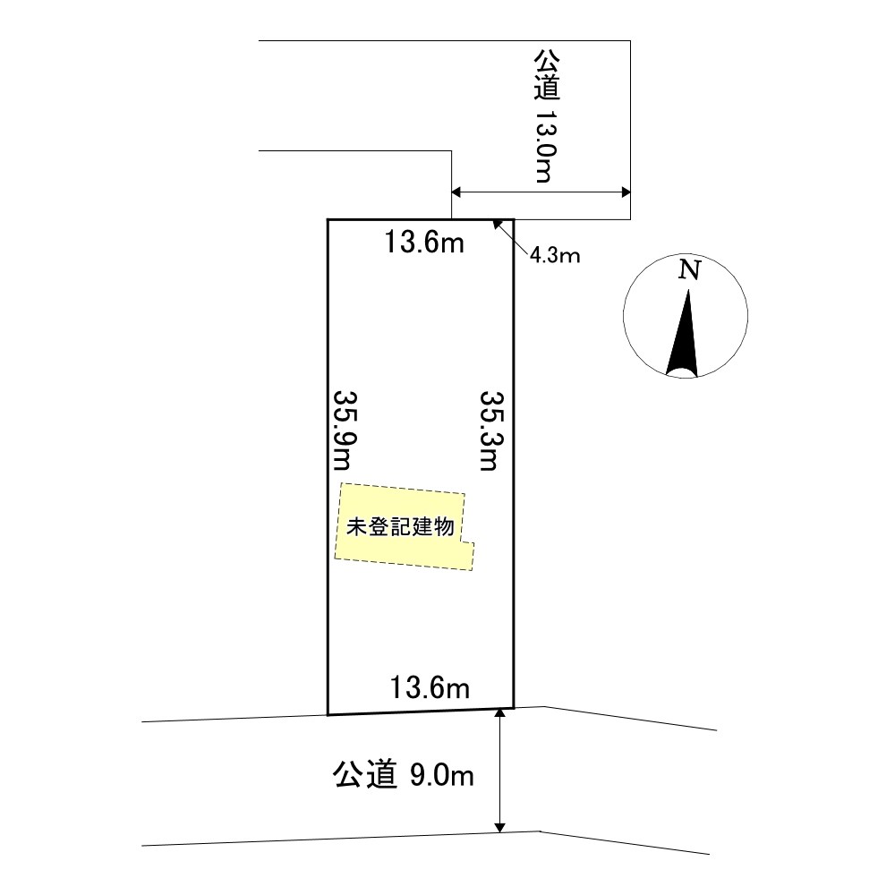 北進町１丁目２９番　戸建て 間取図・土地図