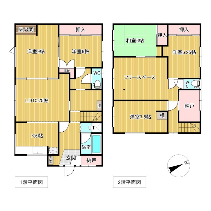 川東３４０番　戸建て 間取図・土地図