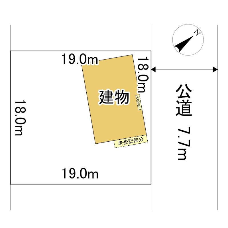 川東３４０番　戸建て 間取図・土地図