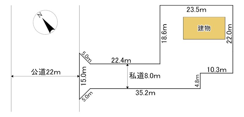 美幌町字稲美１５９番　戸建て 間取図・土地図