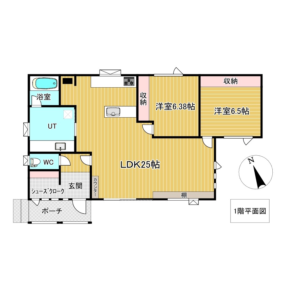 文京町６１４番　戸建て 間取図・土地図