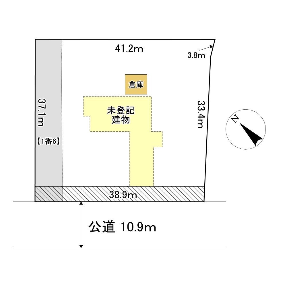 田端町１番　戸建て 間取図・土地図