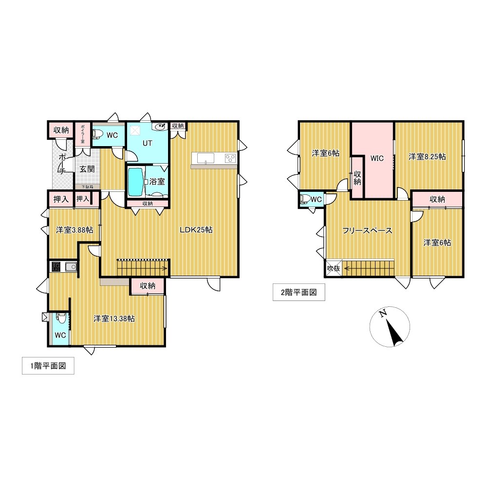 川東５６番　戸建て 間取図・土地図