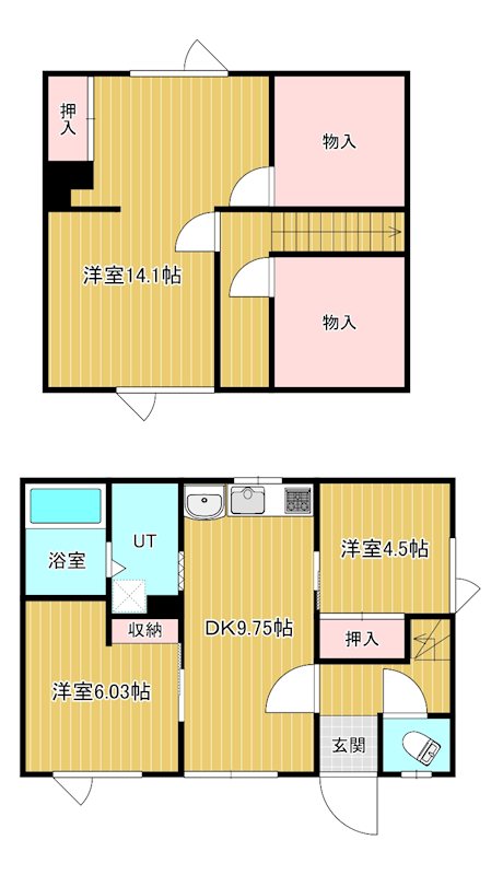 美幌町字稲美１０５番　戸建て 間取図・土地図