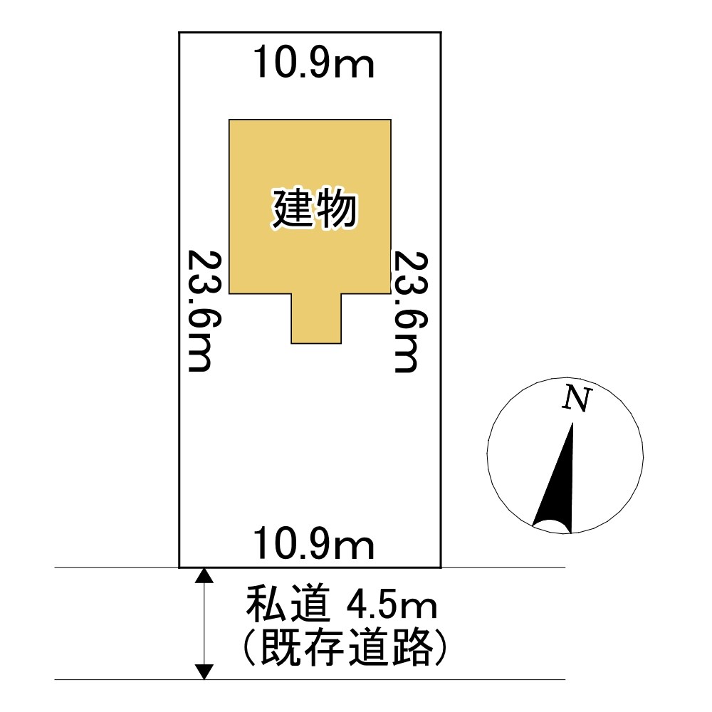 東三輪４丁目１６番　戸建て 間取図・土地図