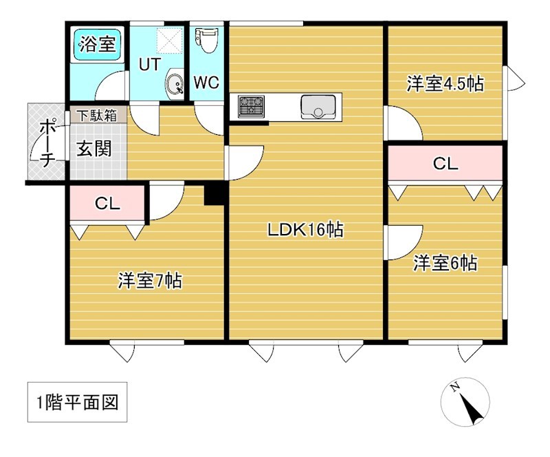 朝日町２９番　戸建て 間取図・土地図