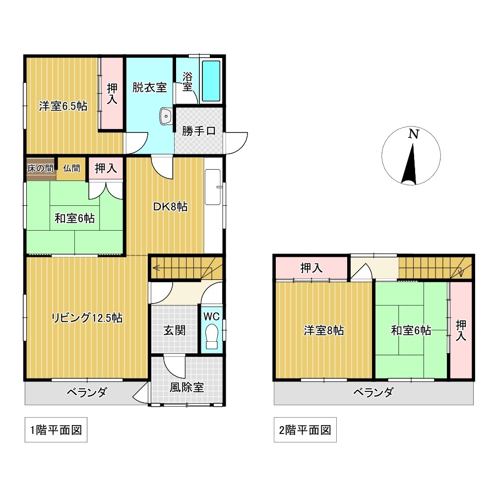 美山町西５丁目５０番　戸建て 間取図・土地図