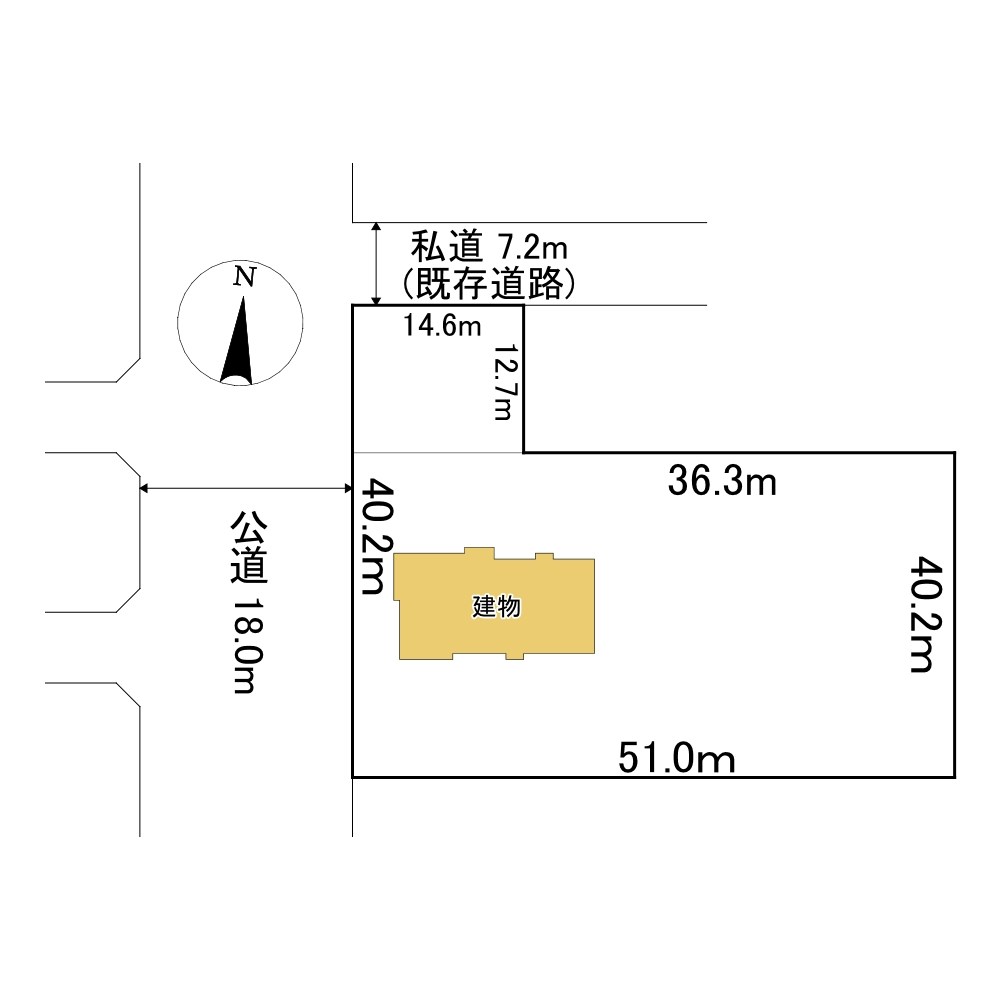 西三輪２丁目６６２番　戸建て 間取図・土地図