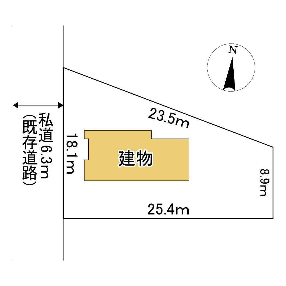 留辺蘂町旭中央２９番　戸建て 間取図・土地図