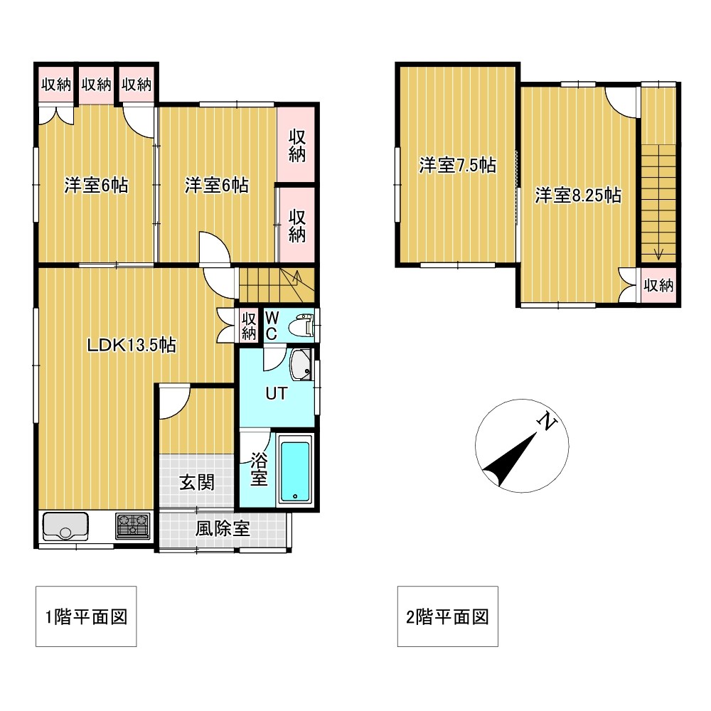 美幌町字鳥里４丁目３番　戸建て 間取図・土地図