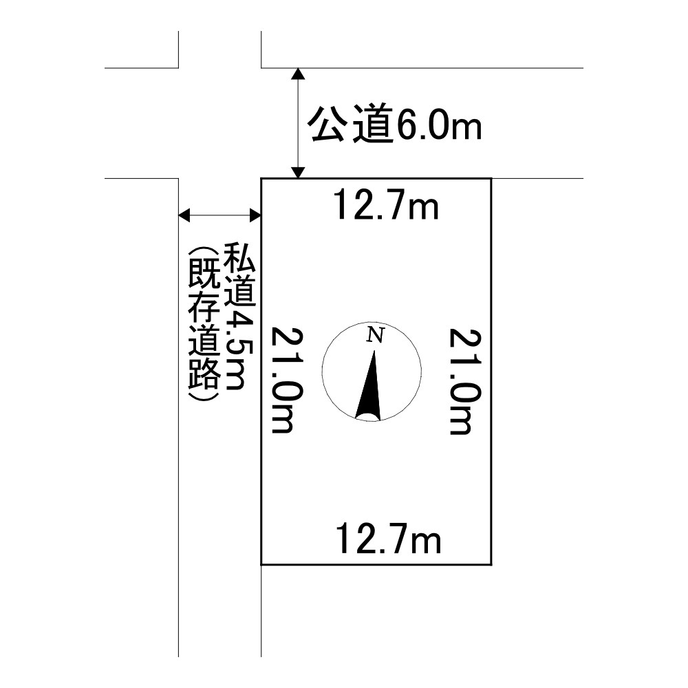 東三輪５丁目５番　土地 間取図・土地図