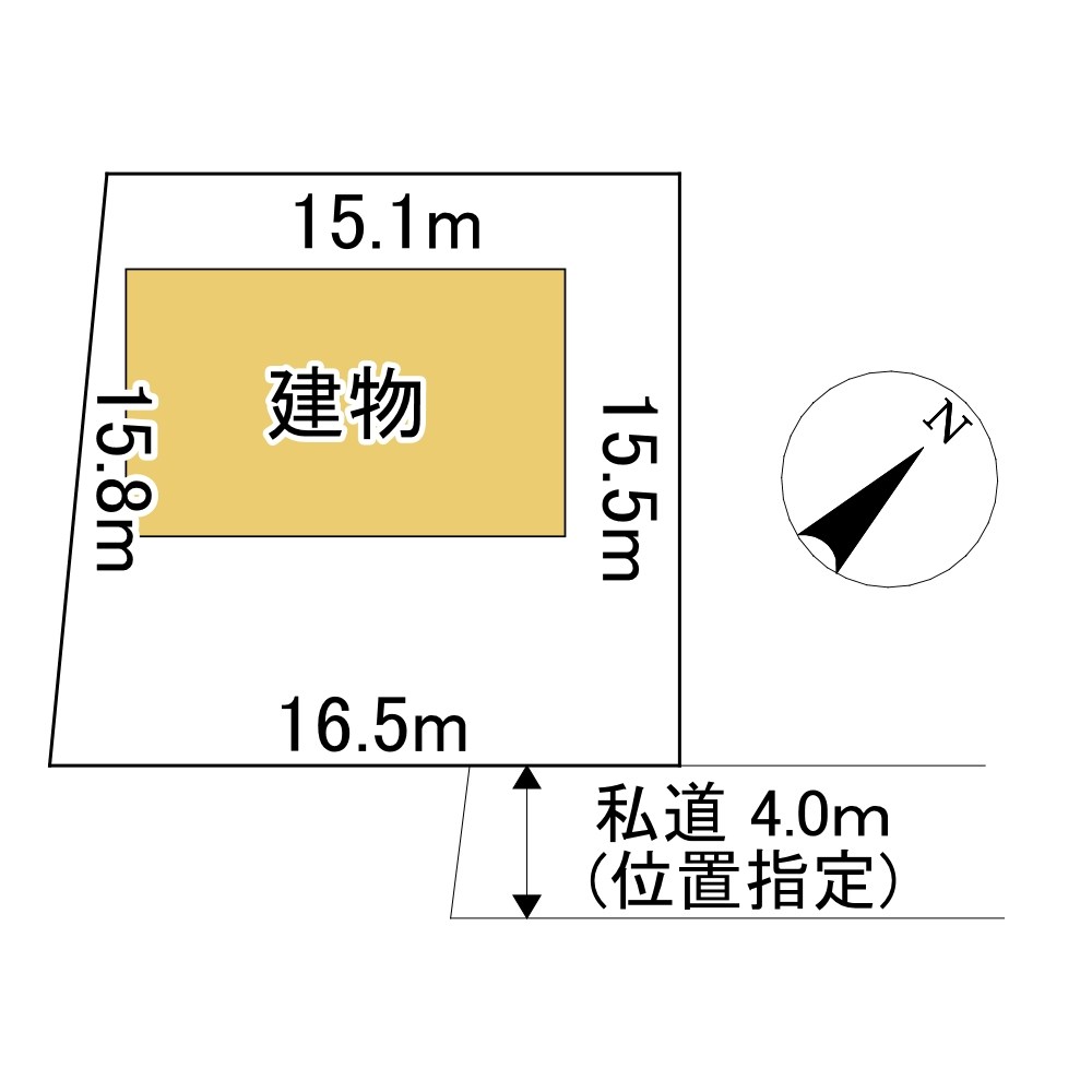 三楽町１９４番　戸建て 間取図・土地図
