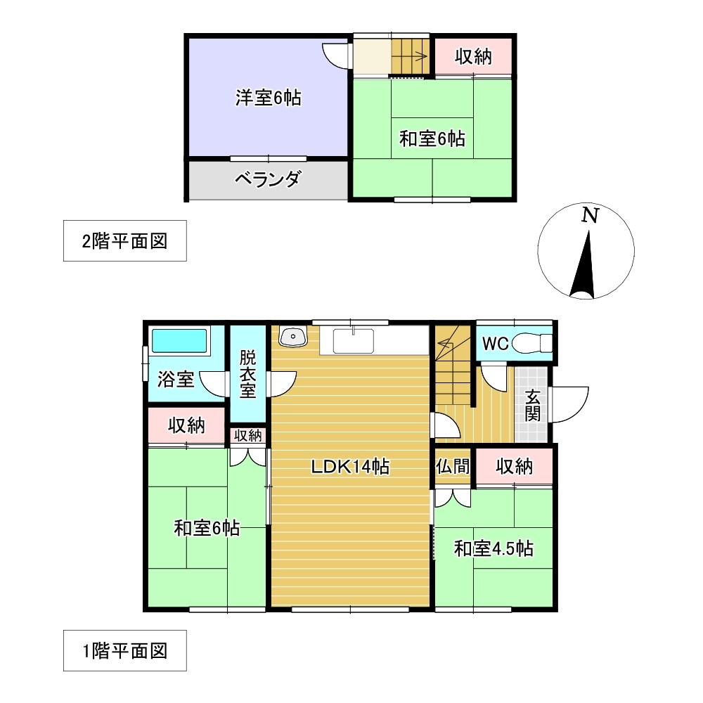中央三輪３丁目５３０番　戸建て 間取図・土地図