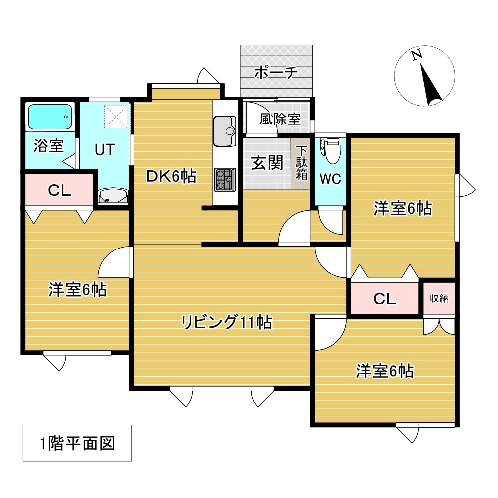 大正２６９番　戸建て 間取図・土地図