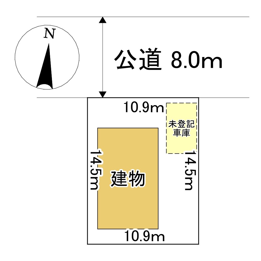 高栄東町3丁目174番　戸建て 間取図・土地図