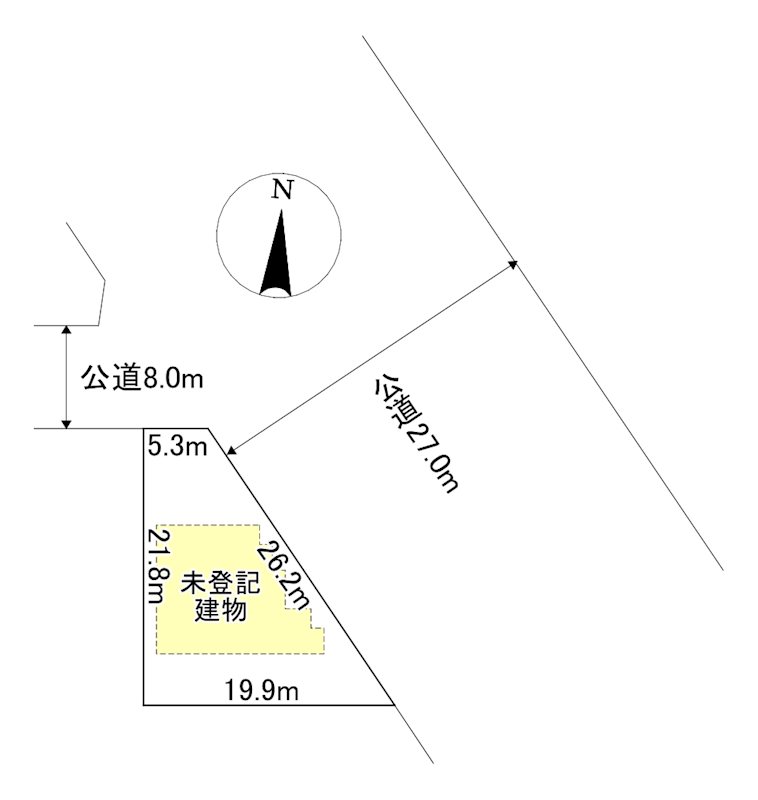 美山町南３丁目１４番　戸建て 間取図・土地図
